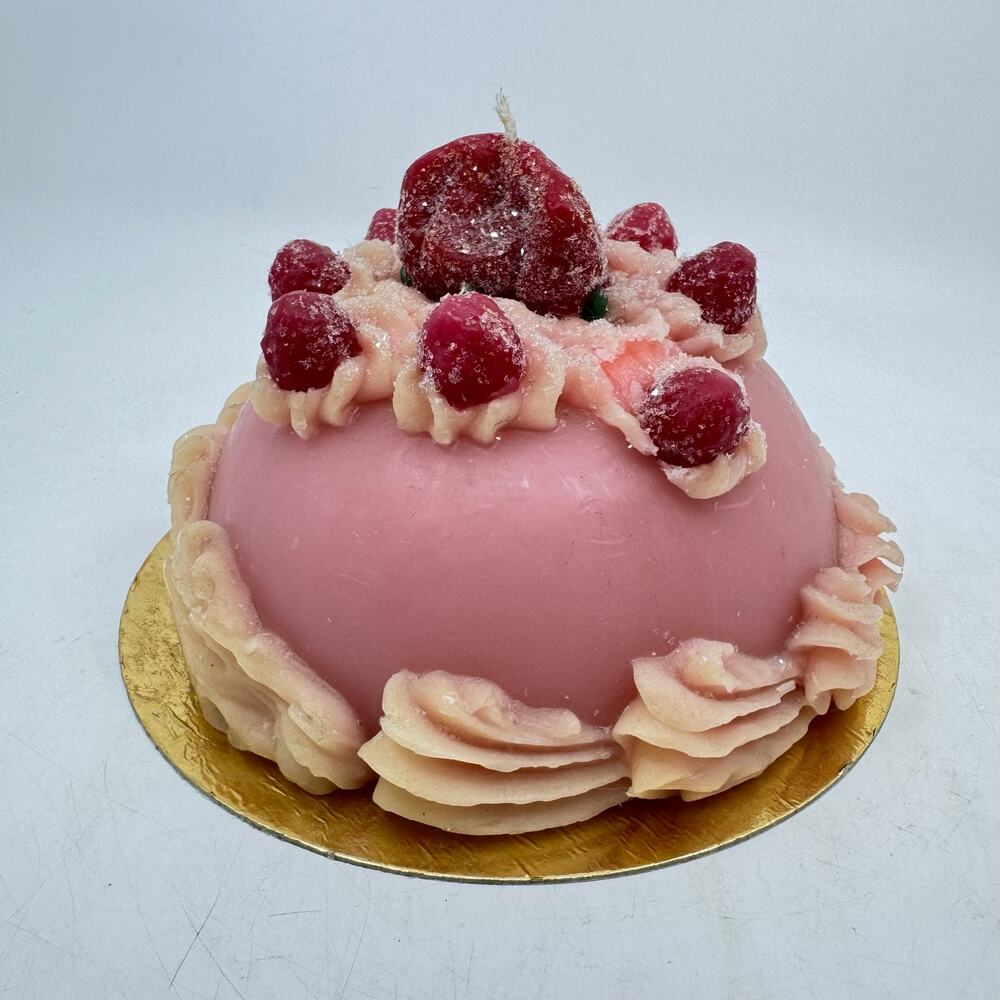 CERERIA INTRONA Strawberry Iced Dome Cake Candle